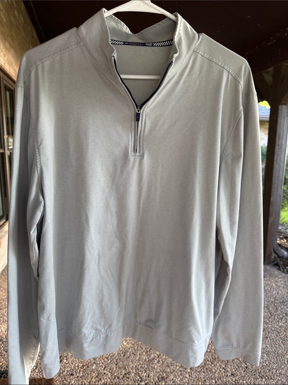 Southern Tide Men's Light Gray Quarter-Zip Sweater